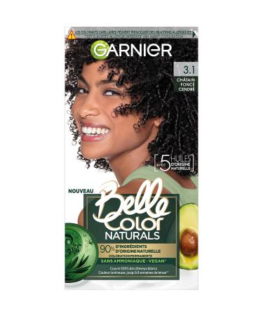 Garnier - Ammonia-Free Permanent Hair Color - 90% Natural Ingredients - Vegan Formula - Belle Color Naturals - Shade: Dark Ash Brown (3.1)