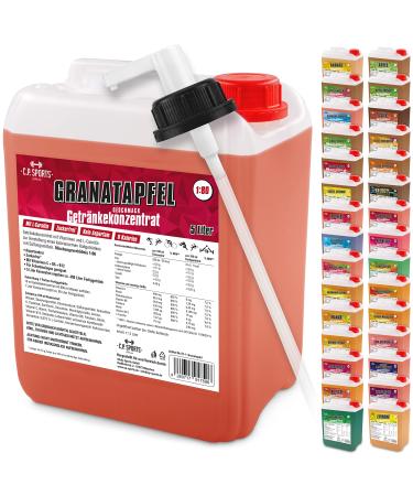 C.P.Sports 5 liters of drinks SIRUP beverage concentrate for approx. 400 liter finished drink vitamins sports drink concentrate different varieties including dosing dispenser with L-carnitine (pomegranate)