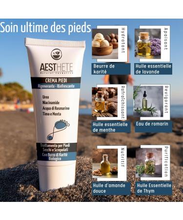 Very Dry and Damaged Foot Cream with Ure Moisturizing Refreshing Exfoliating 100 ml Treatment for Heels Against Calluses and Callus with Shea Butter + Allantoin + Rosemary - Buy Online on GoSupps.com