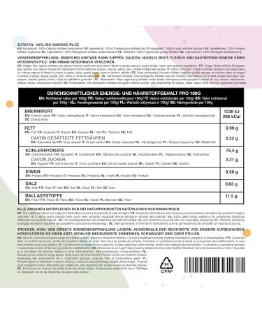  IDDA Herbal IDDA Herbal Shiitake Organic Mushrooms 100g Organic Dried Shiitake Mushrooms for Cooking - Buy Online on GoSupps.com