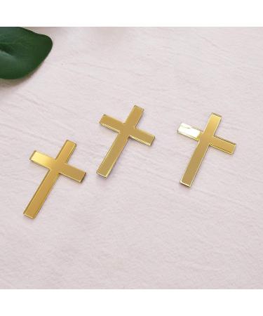 Cross Cake Decoration Acrylic Cross Cake Charm Topper Cake Decoration Acrylic Baptism Cross Cake Charm Religious Celebration (Gold Mirror 4") - Buy Online on GoSupps.com