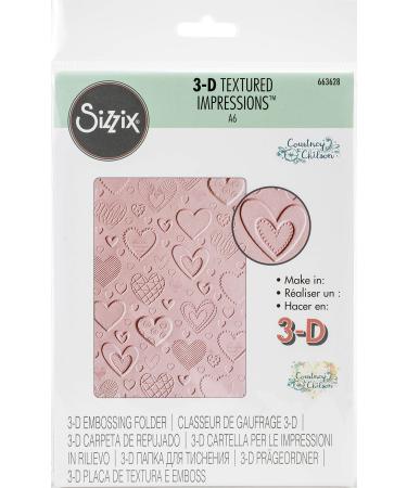 Sizzix 3-D Textured Impressions Embossing Folder  Multicolor Hearts