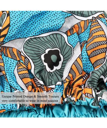 Satin Bonnet 4 Pack for Women - Silk Sleep Cap for Long Curly Hair, African Print Head Wrap - Soft Night Sleeping Hat - Buy Online on GoSupps.com