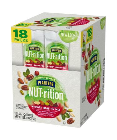 PLANTERS NUT-rition Heart Healthy Mix - On-the-Go Snack, Work, School, Camping & Active Lifestyle - 1.5 Oz, 18 Count - Satisfying Nut Mix, Kosher Certified - Buy Online on GoSupps.com