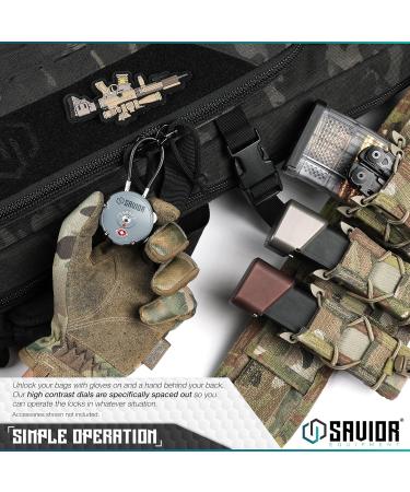 Savior Equipment Quality TSA Approved 3 Digit Combination Cable Travel Luggage Locks for Rifle Bag Firearm Gun Case Accessories Ammo Boxes Outdoor Storage - Olive Drab Green - Buy Online on GoSupps.com