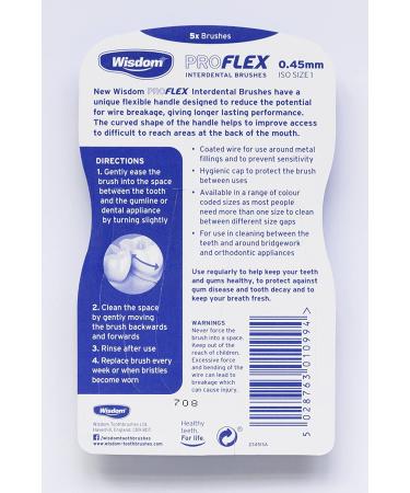 Wisdom Proflex Interdental Brushes 0.45mm Orange (Pack of 4) - 20-Count - Dental Cleaning Brushes - Buy Online on GoSupps.com