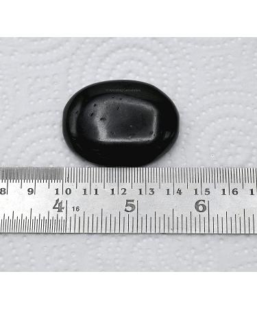 Black Tourmaline Thumb Worry Crystal Healing Stone for Anxiety Relief - Oval Cabochon Pocket Palm Stone - Buy Online on GoSupps.com