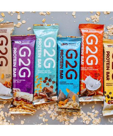 G2G Protein Bar Variety Pack - 8 Flavors | High Protein, Gluten-Free, Healthy Snack & Meal Replacement | Clean Ingredients, Fresh & Delicious | Pack of 8 - Buy Online on GoSupps.com