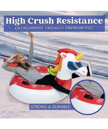 JOYIN 47 Inflatable Snow Tube for Kids and Adults - Heavy-Duty Unicorn Snow Tube for Sledding - Ideal Winter Fun for Family Activities - Buy Online on GoSupps.com