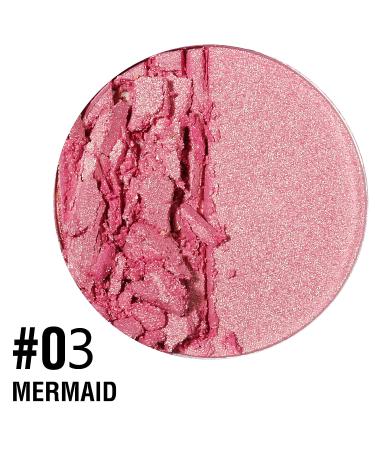 HEXZE Highlighter Powder 03 MERMAID - Pink Golden Silky Smooth Pearl High Definition Highlighting Powder - Buy Online on GoSupps.com
