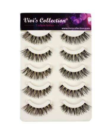False Eyelashes 5 Pairs Reusable Lashes Handmade Natural Thick Fake Eyelashes Soft - V110
