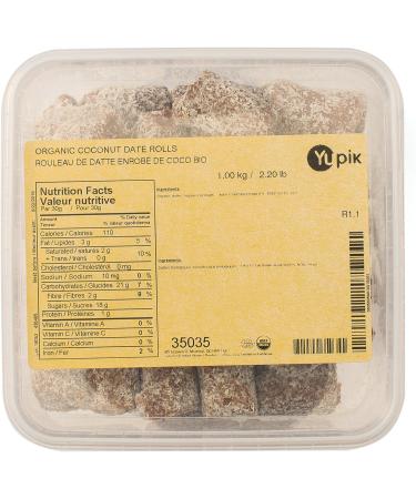 Yupik Organic Coconut Date Rolls 1 kg Gluten-Free Vegan Kosher Non-GMO Blended Dates Rolled in Coconut Topped with Almond Naturally Sweet No Added Sugar Source of Fiber Healthy Snacks 1 kg (Pack of 1) - Buy Online on GoSupps.com