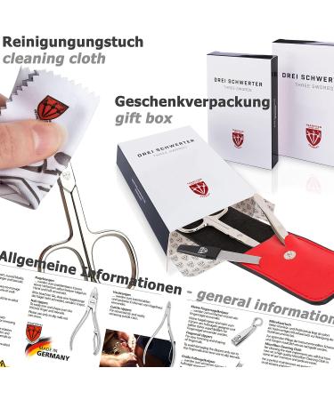 Buy Three Swords Germany 6 pcs Manicure Set 'Genova' - Nail Care Set in Black Synthetic Leather Case with Nail Scissors Skin Scissors Nail Clippers & More - International Shipping Available - Buy Online on GoSupps.com