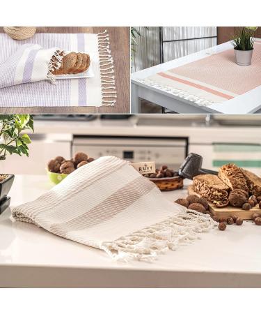 Ruvy Home Basics Turkish Hand Towels Set of 2 - 18x40 Cotton Bathroom & Kitchen Towels - Beige Modern | Perfect for Bathroom, Kitchen, Yoga, Gym - 2 Pack - Buy Online on GoSupps.com