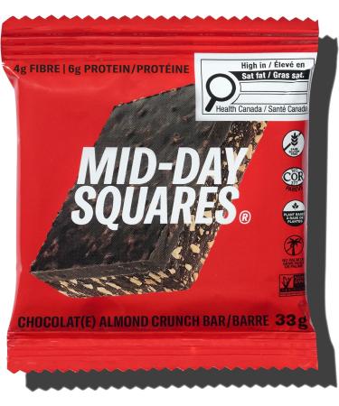 Mid-Day Squares Almond Crunch Bars 33g each 3 Packs (36 Squares) | Made with Real Chocolate 6g Plant Protein 4g Fiber Gluten Free Certified Vegan Almond CRUNCH 12 Count (Pack of 3) - Buy Online on GoSupps.com