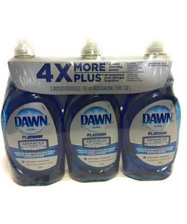 Dawn Dish Soap, Ultra Platinum Advanced Power 4X More (24 Fl. OZ x 3) 24 Fl Oz (Pack of 3)