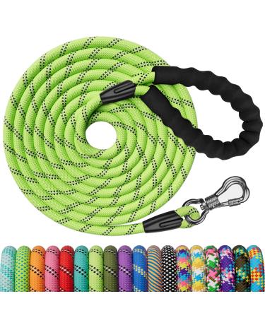 X XBen tow lines for dogs 25m thick dog leash with a comfortable padded handle training line running line for puppies Small medium -sized dogs lockable carabine 25m x8 mm apple green - Buy Online on GoSupps.com