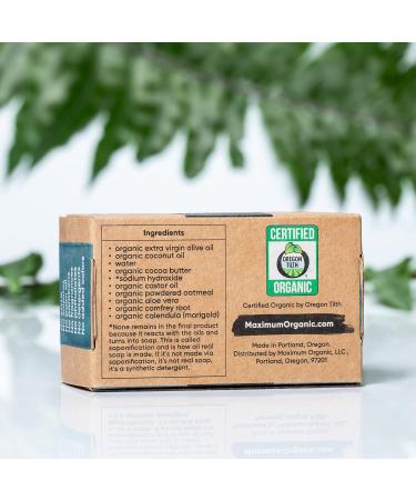 Certified Organic Eczema Soap - Unscented Oatmeal & Aloe - Ideal for Dermatitis Psoriasis Sensitive Skin - Safe for Adults & Children - Buy Online on GoSupps.com