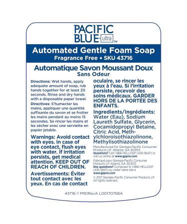 GP PRO Pacific Blue Ultra Automated Touchless Foam Hand Soap Dispenser Refill - Dye and Fragrance Free - 3 Refills, 1200 mL Each - 40.5 Fl Oz (Pack of 3) - Buy Online on GoSupps.com