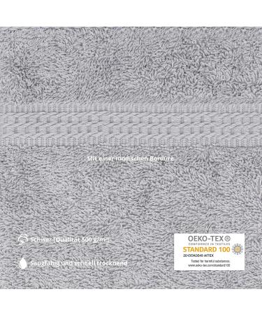 Class Home Collection Washing Gloves - 4-Pack Fantry Washcloth Set | 100% Cotton | 500 g/m | 16x21 cm | Silver Color - Buy Online on GoSupps.com