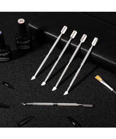 Stainless Steel Nail Cuticle Pusher & Cutter Set - 8 Pieces | Manicure & Pedicure Tool Kit for Fingernail and Toenail Art - Silver - Buy Online on GoSupps.com