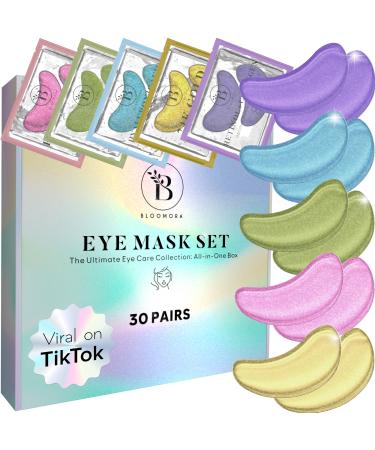 Patch Yeux Anti Cernes (30 paires) Masque Yeux avec Niacinamide et Acide Hyaluronique Patch Anti Cernes et Poches - Mix 30 pcs Variety Mix