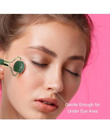 Jade Roller by My Inspirations | Facial Roller & Lymphatic Massager for Face Neck & Body | Reduces Fine Lines & Cools Skin - Buy Online on GoSupps.com