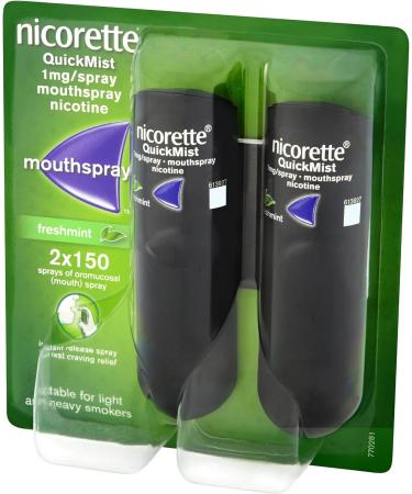 Nicorette QuickMist Mouth Spray Duo Pack Fresh Mint 1 mg (Stop Smoking Aid) - Buy Online on GoSupps.com