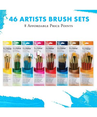 Princeton Real Value Series 9100 Paint Brush Set - Syn-Gold Taklon for Acrylic, Oil, and Watercolor Painting - 9 Piece Variety Pack - Buy Online on GoSupps.com