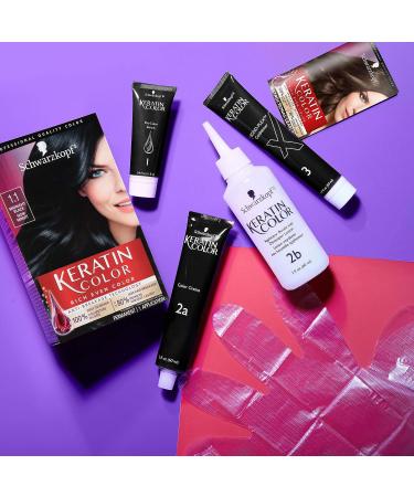 Schwarzkopf Keratin Color 1.1 Midnight Black Hair Color Cream - Permanent Dye - Buy Online on GoSupps.com