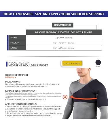 OTC Neoprene Shoulder Support Brace - Large Black | Post-Surgical Protector | International Shipping Available - Buy Online on GoSupps.com