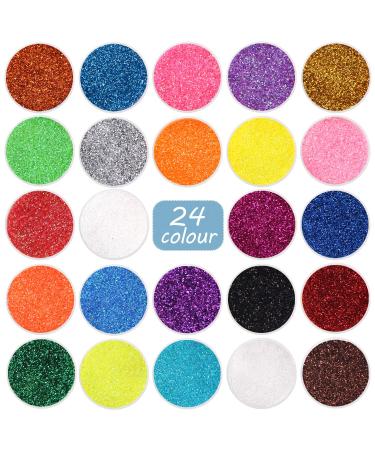 Fine Glitter 24 Colors Craft Glitter for Resin Makeup for Body Nail Face Hair Eyeshadow Lip Gloss Making Powder 5.5oz - Buy Online on GoSupps.com