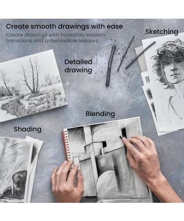 ARTEZA Willow Charcoal Sticks Set of 45 - Assorted Sketching Charcoal for Artists, Students, and Hobbyists - Buy Online on GoSupps.com