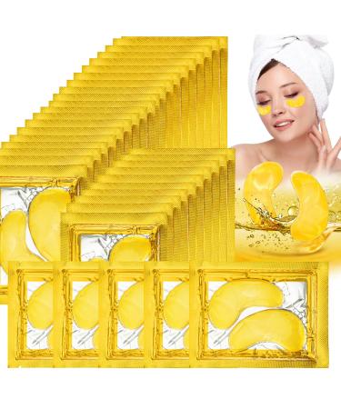 Gold Under Eye Patches - 30 Pairs Golden Glow Under Eye Patches for Dark Circles Gold Moisturizing Eye Skin Mask for Women Eye Dark Circles Masks for Bags and Wrinkles