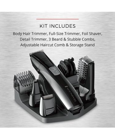 Remington PG526 Advanced Rechargeable Body Groomer Kit - 10 Piece Beard Trimmer - Grey - Buy Online on GoSupps.com