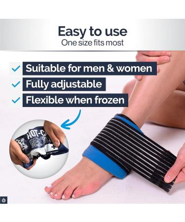 Ankle Ice Pack Wrap for Sports Injuries - Hot/Cold Gel Pack for Pain Relief - Microwavable Heat/Cold Compress for Achilles Tendonitis & Plantar Fasciitis - by Gelpacks Direct - Buy Online on GoSupps.com