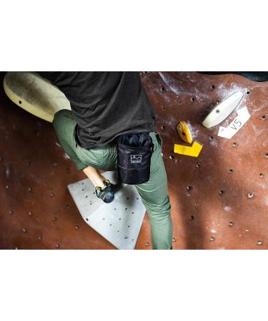 Cragbag Rock Climbing Chalk Bag Lightweight Nylon with Belt Strap, Brush Holder, Carabiner Loop, Zipper Pocket for Phone & Keys - Buy Online on GoSupps.com