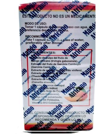 Mango Africano Master Magic African Mango 500mg 30 Capsules Natural Weight Loss Dietary Supplement - Buy Online on GoSupps.com