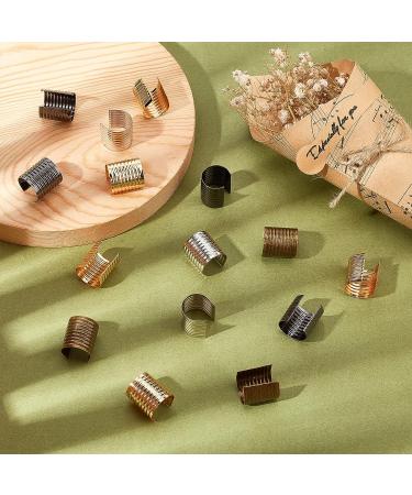 PandaHall 200pcs Metal Clip End Caps for Jewelry Making - 4 Colors Leather Rope Fasteners for Bracelets, Necklaces, and DIY Crafts - Buy Online on GoSupps.com