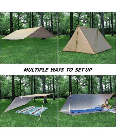 FREEKITE Lightweight Waterproof Camping Tarp Tent | Portable Rain Fly Tarp for Hammock and Backpacking | Large Bushcraft Nylon Fabric Shelter | Tactical Hiking Emergency Tarp - Black - Buy Online on GoSupps.com
