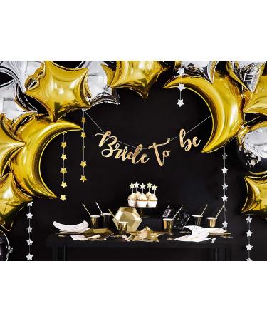 PartyDeco Garland with gold stars golden stars pendant golden mirror foil dimensions: 3.6 m Christmas New Year's Eve wedding birthday decoration background curtain - Buy Online on GoSupps.com
