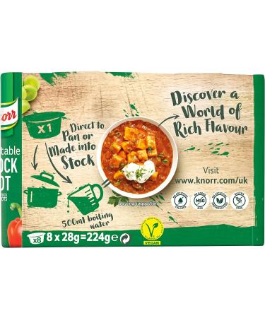 Knorr 8 Vegetable Stock Pot 224g - Pack of 1 | Vegetable Stock 224 g - Buy Online on GoSupps.com