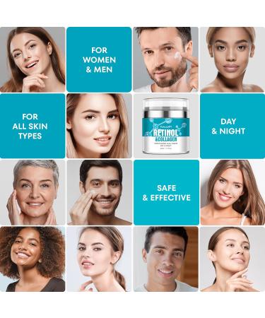 Buy Retinol Cream for Anti-Aging | Collagen Face Moisturizer for Wrinkles - Day & Night Cream for Men & Women - Buy Online on GoSupps.com