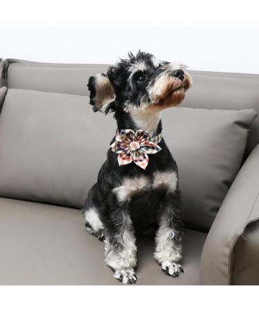 Unique Style Paws Flower Dog Collar - Adjustable Cotton Checkered Collar for Young Girls Comfortable Fit (M 34.3-55.9 cm) - International Shipping Available - Buy Online on GoSupps.com