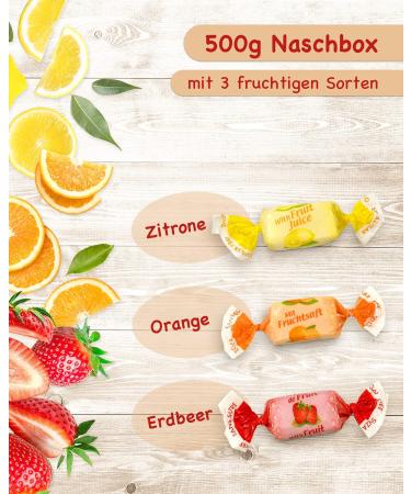 Buy Sugar-Free Fruit Juice Tape Candy Box - Kaubonbons | Large 500g Pack - Lemon Orange Strawberry - Perfect for Birthdays | International Shipping - Buy Online on GoSupps.com