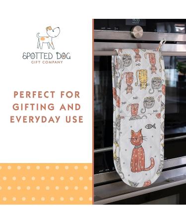 Cotton Kitchen Towel, Adjustable Bib Apron, Heat Resistant Double Oven Mitt - Cat Lovers Kitchen Gift Set of 3 - Machine Washable - Happy Cats Multicolor - Buy Online on GoSupps.com