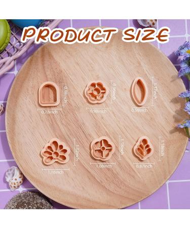 6 Shape Flower Clay Cutters Set for Jewelry Making - Geometric Polymer Clay Cutters for Embossed Flowers Earring Studs - Buy Online on GoSupps.com