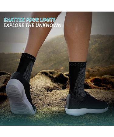 Modvel 2 Pack Ankle Brace Compression Sleeves - Joint Pain Relief & Recovery | FSA/HSA Eligible | Achilles Tendon & Plantar Fasciitis Support - Medium, Black - Buy Online on GoSupps.com