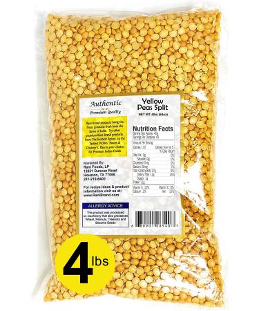 Rani Yellow Split Peas 64oz (4lbs) - All Natural | Vegan | Gluten Friendly - Product of USA - Buy Online on GoSupps.com