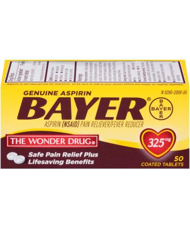 Bayer Genuine Aspirin Tablets 325 mg 50 Count (Pack of 1)